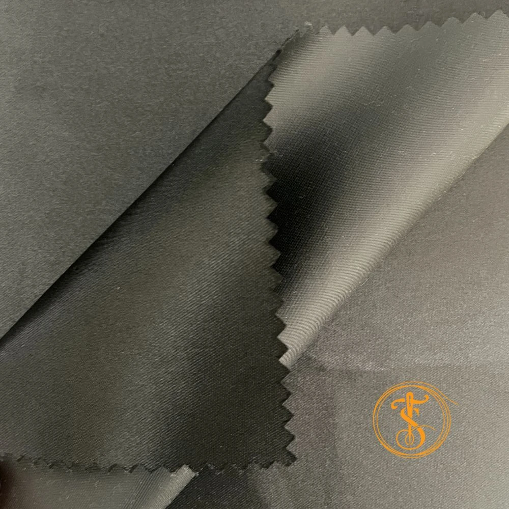 100% Polyester Satin with PU Leather