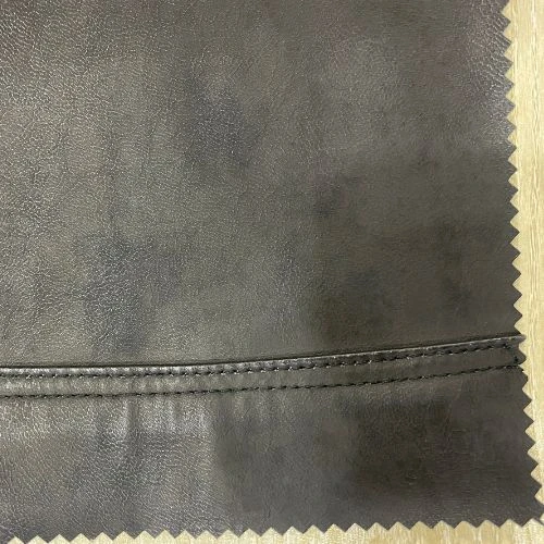 0.7 mm Black Water Based PU Leather Fabric
