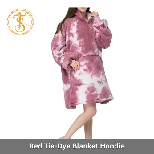 Red Tie Dye Blanket Hoodie