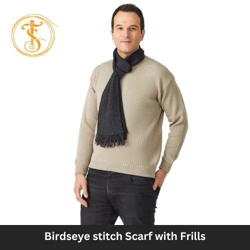 Birdseye Stitch Merino Wool Scarf