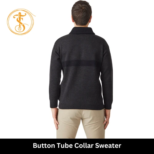 Men's Merino Wool Button Collar Sweater