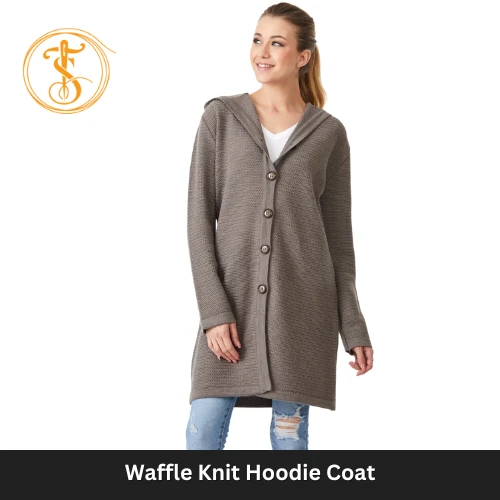 Heavyweight Waffle Stitch Hooded Coat