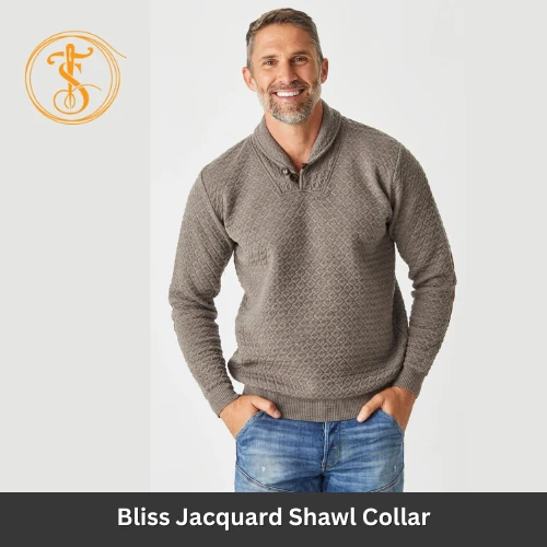 Men's Mid-Weight 3D Blister Stitch Shawl Collar Sweater